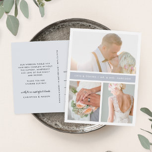 Graustreifen Hochzeitsszenario Foto Vielen Dank Postkarte
