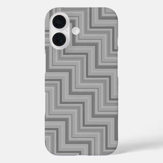 Graustreifen Treppenmuster Case-Mate iPhone Hülle (Rückseite)