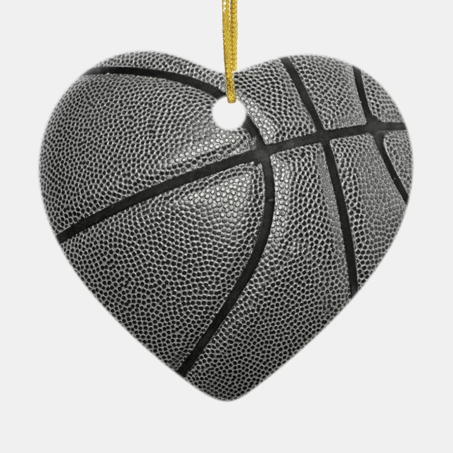Graustufen-Basketball Keramik Ornament (Vorne)
