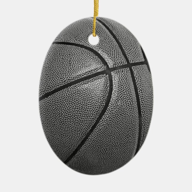 Graustufen-Basketball Keramikornament (Vorne)