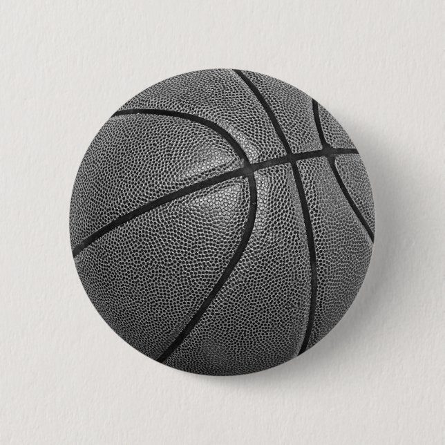 Graustufen Basketball Pinback Buttons (Vorderseite)