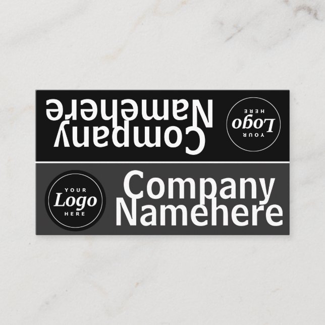Graustufen-Dual-Business-Karte Visitenkarte (Vorderseite)