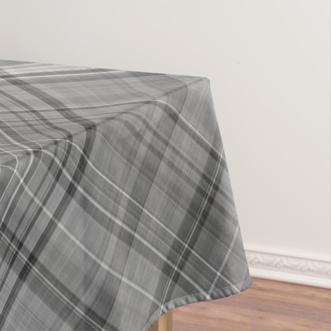 Graustufen-Graustufen-Weiß-Kariert Tischdecke (Beispiel)