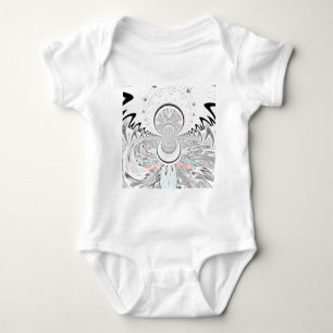 Graustufen Kaleidoskop Art Print Baby Strampler