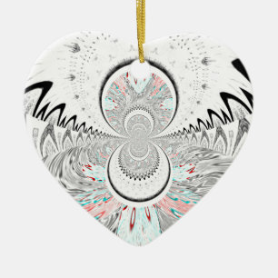 Graustufen Kaleidoskop Art Print Keramikornament