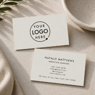 Graustufen-Logo   Minimalistisch Beruflich modern Visitenkarte