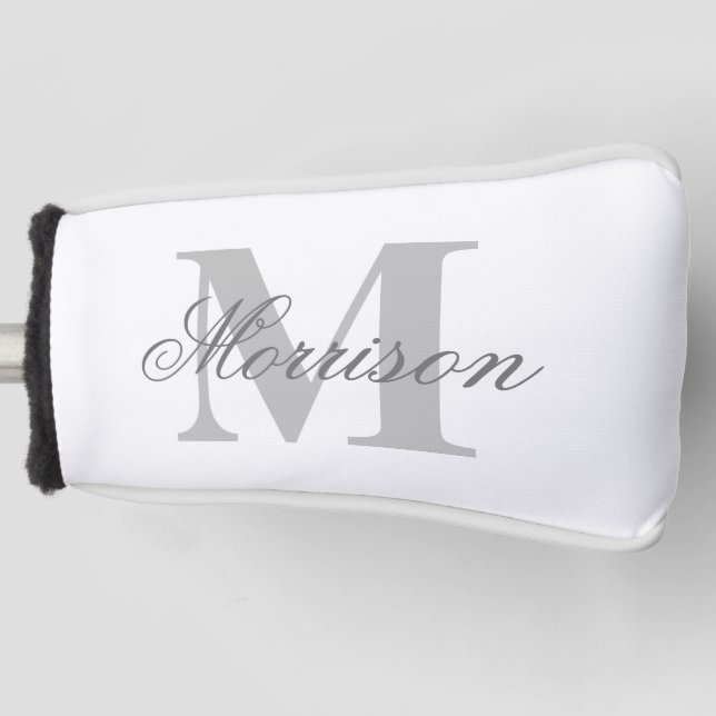Graustufen-Monogramm Golf Headcover (Vorderseite)