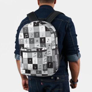 Graustufen-Musiknoten Bedruckter Rucksack