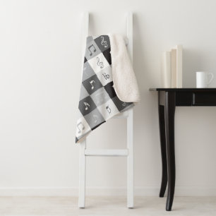 Graustufen-Musiknoten Sherpadecke