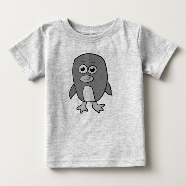 Graustufen Pinguin Baby T-shirt (Vorderseite)