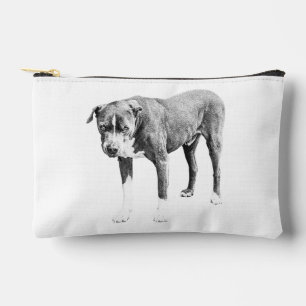 Graustufen Pit Bull Zipper Pouch Zubehörtasche