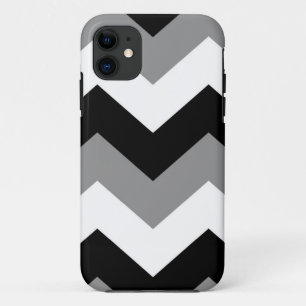 Graustufen-Schwarz-Weiß-Zickzack Case-Mate iPhone Hülle