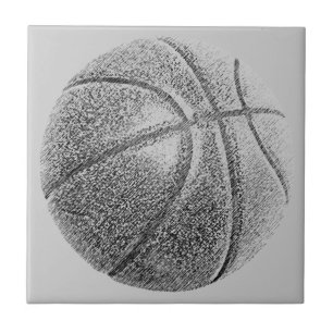 Graustufen-Stift-Effekt Basketball Fliese