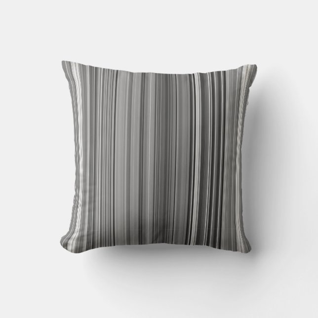 Graustufen-Streifen Kissen (Vorderseite)