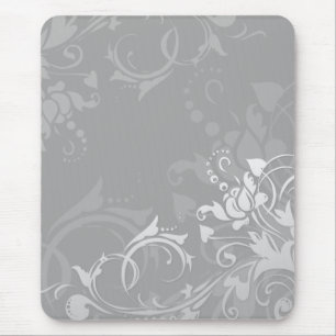 Graustufen Wirbel modernes Blumendesign Mousepad