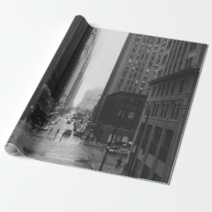 GRAUSTUFENFOTO EINER STADTSTRASSE GESCHENKPAPIER