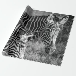 GRAUSTUFENFOTO VON ZEBRAS GESCHENKPAPIER