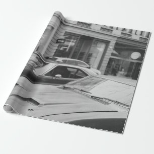 GRAUSTUFENFOTOGRAFIE VON AUTOS AUF DER STRASSE NEB GESCHENKPAPIER