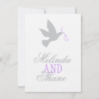 Grautaube lila Band formale Hochzeit RSVP