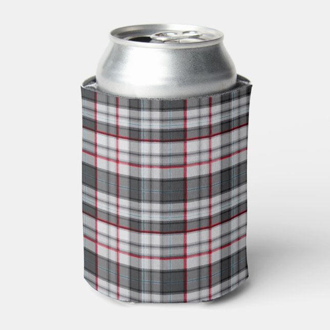 Grautexturierte Tartan kariert Dosenkühler (Kanne Vorderseite)
