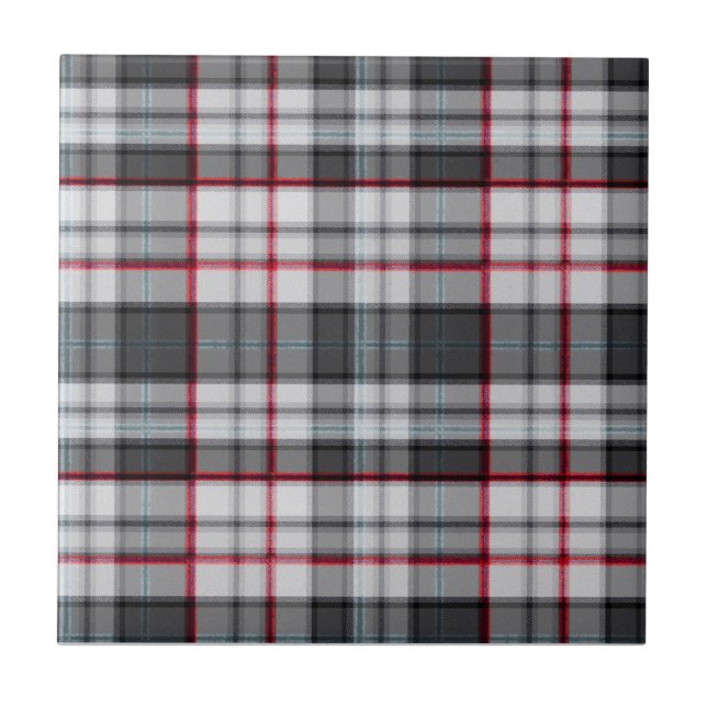 Grautexturierte Tartan kariert Fliese (Vorderseite)