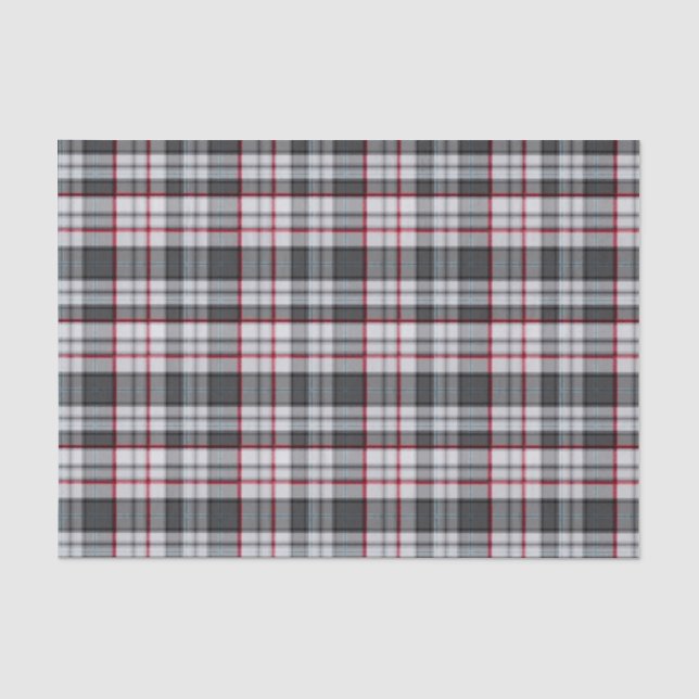Grautexturierte Tartan kariert Seidenpapier (Vorderseite)