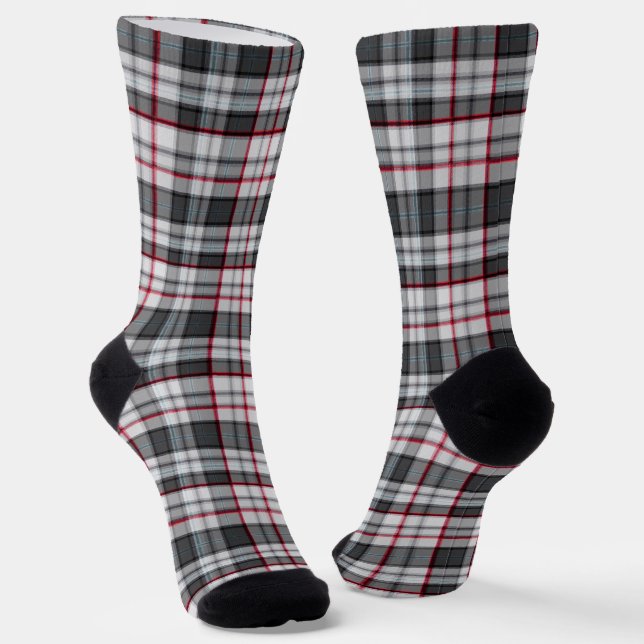 Grautexturierte Tartan kariert Socken (Gewinkelt)