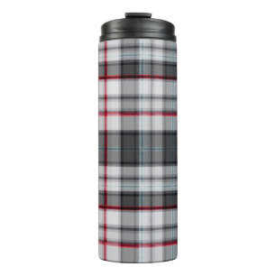Grautexturierte Tartan kariert Thermosbecher