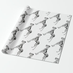 Grautiger Doggensilhouette Geschenkpapier