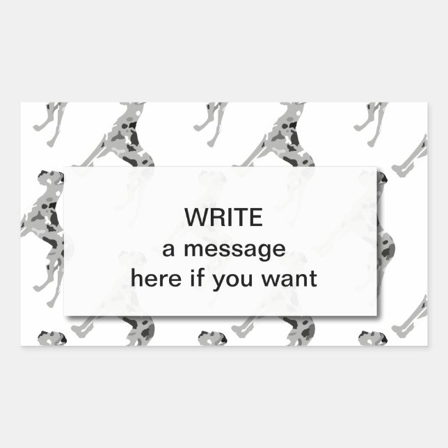 Grautiger Doggensilhouette Rechteckiger Aufkleber (Vorderseite)