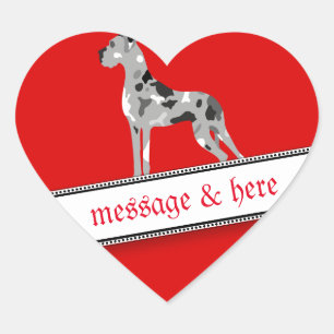 Grautiger Merle-Sticker Herz-Aufkleber