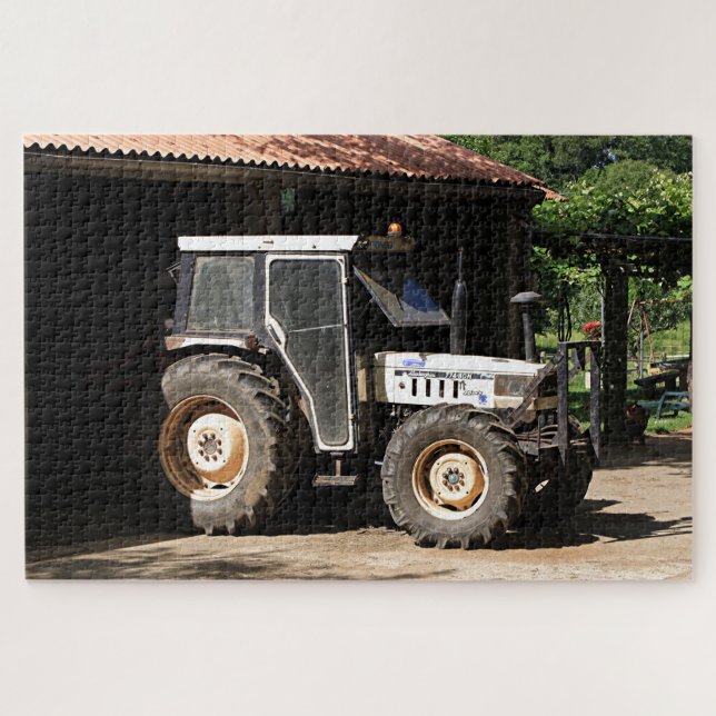 Grautraktor, El Camino, Spanien Puzzle (Horizontal)