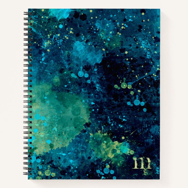 Grautürkis und gelb notizbuch (Vorderseite)