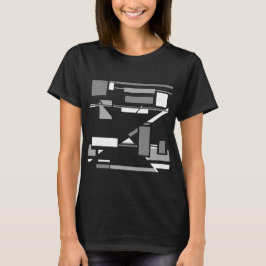 Grauweiß, zeitgenössisch, MCM inspiriert, geometri T-Shirt