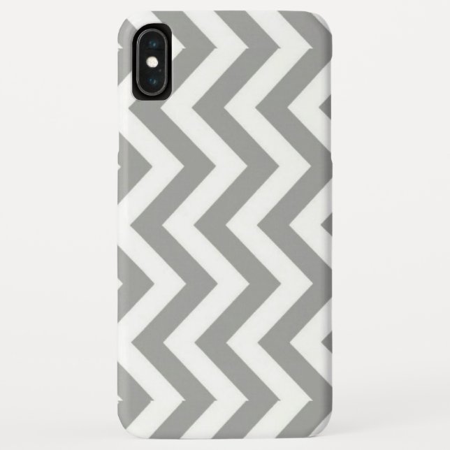 Grauweiß Zickzack Case-Mate iPhone Hülle (Rückseite)
