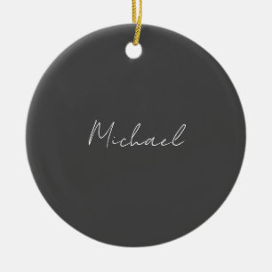 Grauweiße Handschrift Minimalistisch Ihren Namen Keramik Ornament