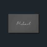 Grauweiße Handschrift Minimalistisch Ihren Namen Leinwanddruck<br><div class="desc">Haben Sie schon einmal so ein dünnes,  gut durchdachtes,  ästhetisches und bemerkenswertes Design gesehen? Die Schriftauswahl,  die Größe des Schriftartes und die Dunkelheit der Farben sind schon lange überlegt und mit viel Aufwand gestaltet worden. Das Ergebnis war so ein einzigartiges Design,  das alle beeindruckt,  die es sehen.</div>