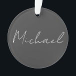 Grauweiße Handschrift Minimalistisch Ihren Namen Ornament<br><div class="desc">Haben Sie schon einmal so ein dünnes,  gut durchdachtes,  ästhetisches und bemerkenswertes Design gesehen? Die Schriftauswahl,  die Größe des Schriftartes und die Dunkelheit der Farben sind schon lange überlegt und mit viel Aufwand gestaltet worden. Das Ergebnis war so ein einzigartiges Design,  das alle beeindruckt,  die es sehen.</div>