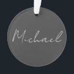 Grauweiße Handschrift Minimalistisch Ihren Namen Ornament<br><div class="desc">Haben Sie schon einmal so ein dünnes,  gut durchdachtes,  ästhetisches und bemerkenswertes Design gesehen? Die Schriftauswahl,  die Größe des Schriftartes und die Dunkelheit der Farben sind schon lange überlegt und mit viel Aufwand gestaltet worden. Das Ergebnis war so ein einzigartiges Design,  das alle beeindruckt,  die es sehen.</div>