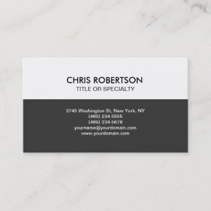 Grauweiße, moderne, einfache Schlichte Visitenkart Visitenkarte