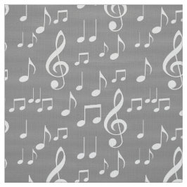 Grauweiße Musiknoten Stoff