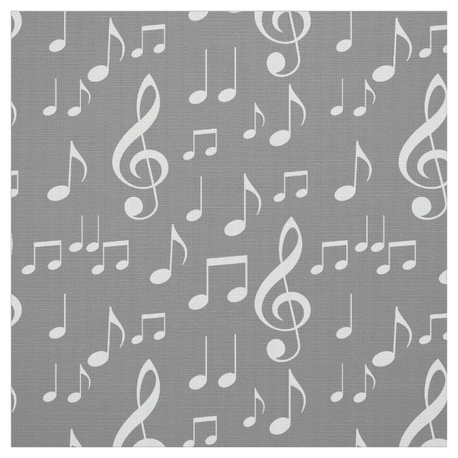 Grauweiße Musiknoten Stoff (Muster)