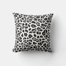 Grauweißer Schneeballleopard Kissen