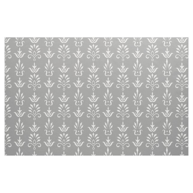 Grauweißes, elegantes Damastmuster Stoff (Fat Quarter (45,7 x 55,9 cm))
