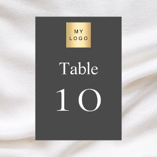 Grauweißes Firmenlogo Tischnummer