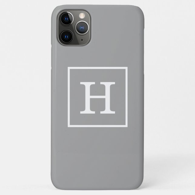 Grauweißes Gerahmtes Anfangsmonogramm Case-Mate iPhone Hülle (Rückseite)