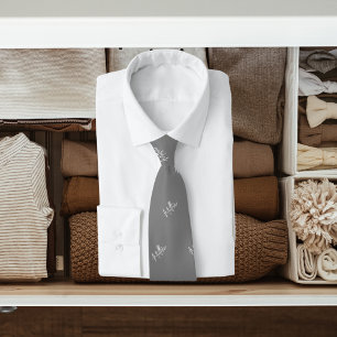 Grauweißes Namensmuster Modernes Skript Krawatte