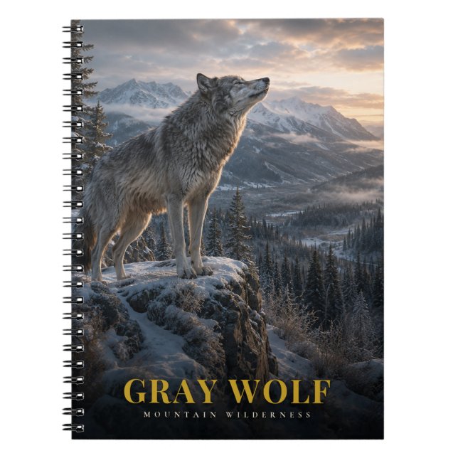 Grauwolf-Berg-Wilderness-Tiere Notizblock (Vorderseite)