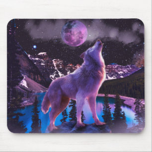 Grauwolf im Wald Mousepad