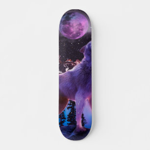 Grauwolf im Wald Skateboard